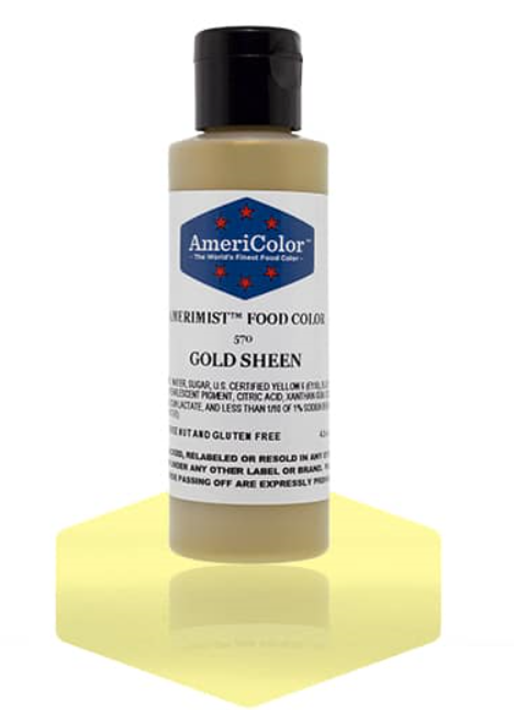 Americolor - GOLD SHEEN - AmeriMist Airbrush Food Colouring 4.5oz